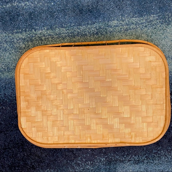 Vintage Mid-Century Bamboo Wicker Serving Tray Tiki - Picture 7 of 7